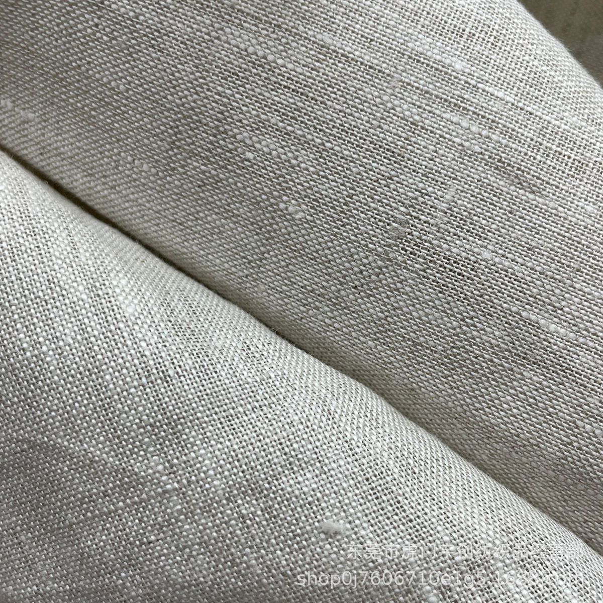 纯亚麻天然麻素色雨露舒适透气凉爽服装面料