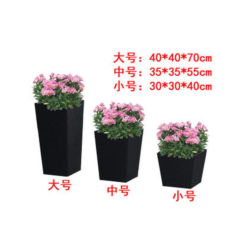 藤编户外花箱摆放种菜盆长方形阳台防晒花槽种植箱售楼部花盆别墅