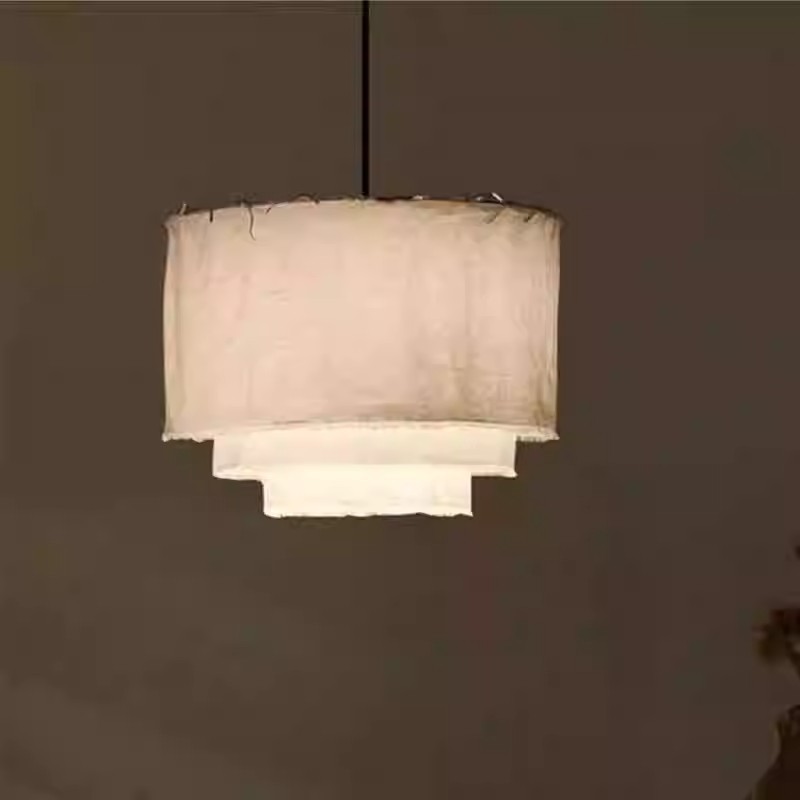 中式禅意复古吊灯餐厅田园风格创意简约禅意茶室茶楼装饰布艺灯饰