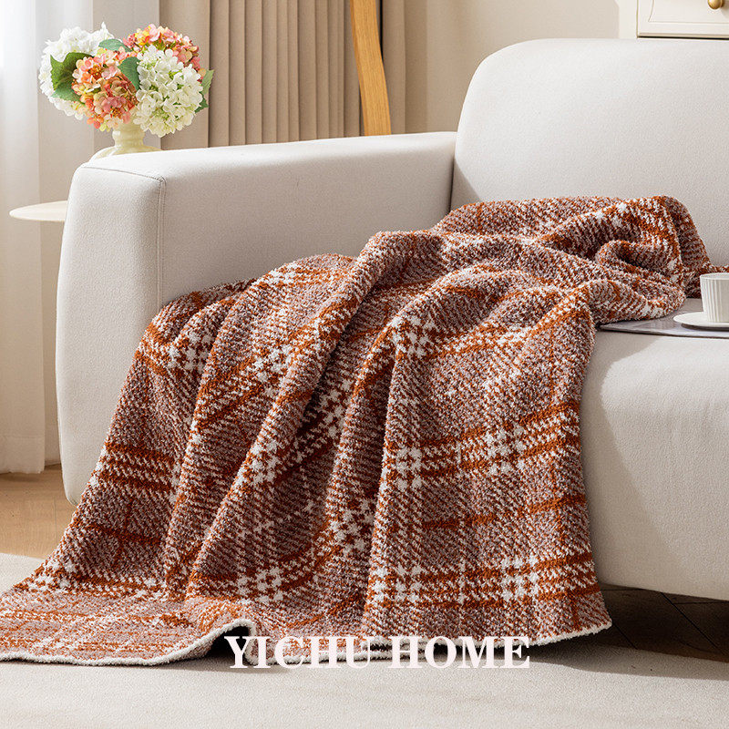 风办公室午睡空调毯半边绒格纹毛毯美拉德四季毯沙发毯搭毯子,床上用品,休闲毯/毛毯/绒毯,淘宝优惠券,粉丝福利购,淘宝优惠卷