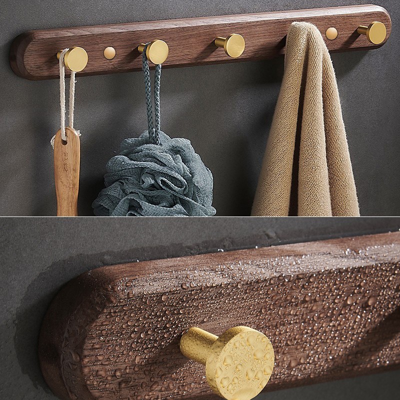 挂钩挂衣钩进门玄关浴室门后挂衣架壁挂墙上胡桃木实木试衣间衣架