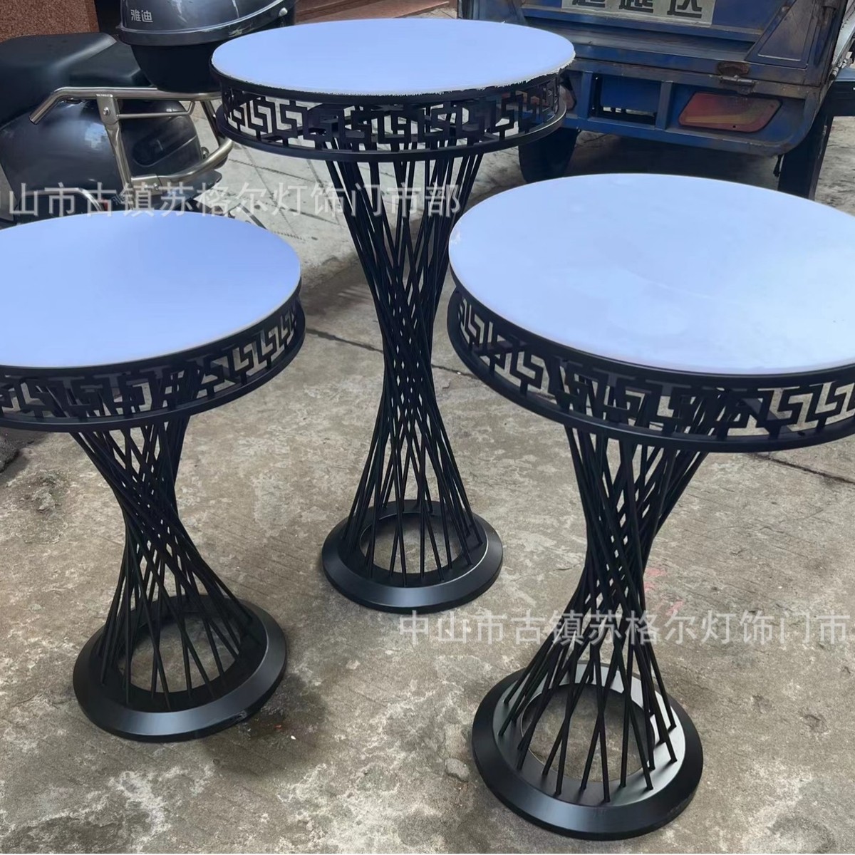 新甜品台婚庆道具路引花器铁艺家居金色酒店道具宴会厅美陈摆件