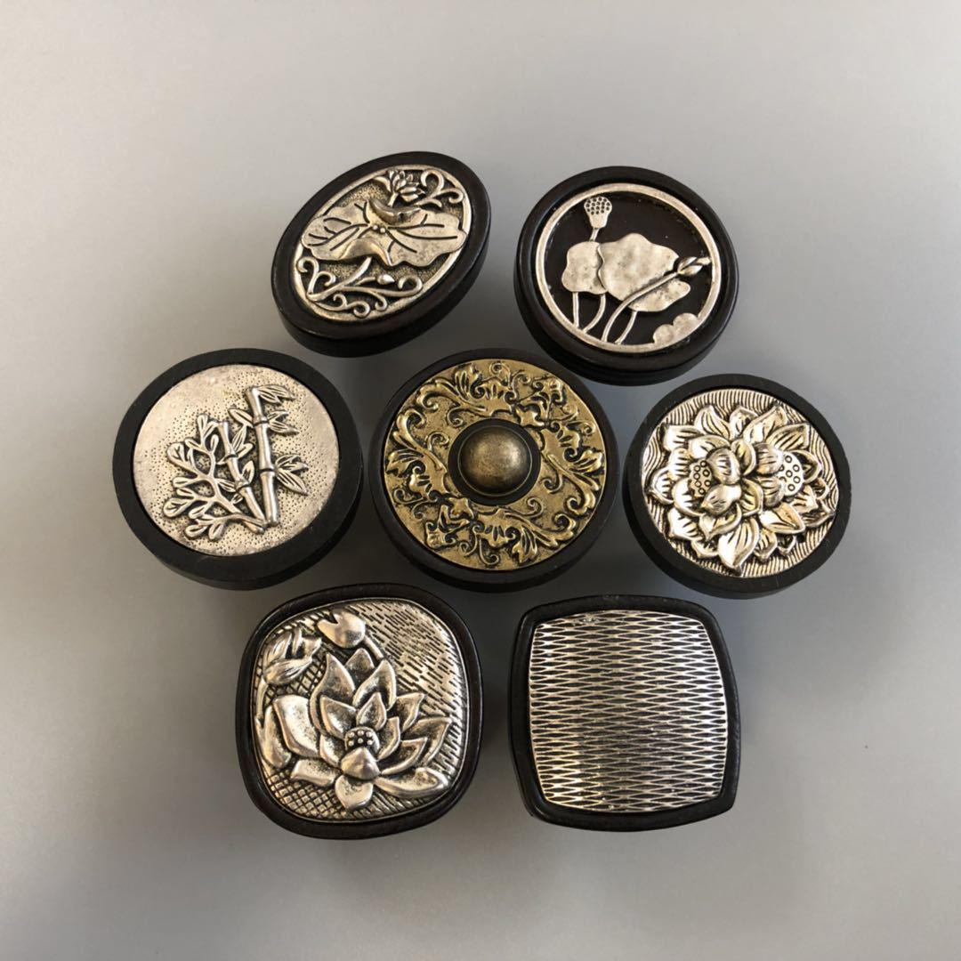 新中式欧美式复古衣柜柜门抽屉明装单孔木质金色银色拉手