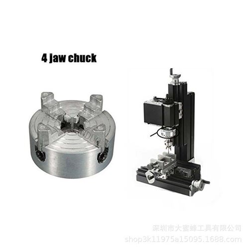 4 爪卡盘 Z011A 用于金属迷你车床 M12x1mm 螺纹后部