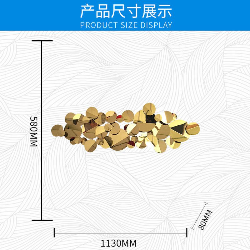 不锈钢电镀雕塑金圆形壁挂样板房玄关床头挂件钛定制厂家生产