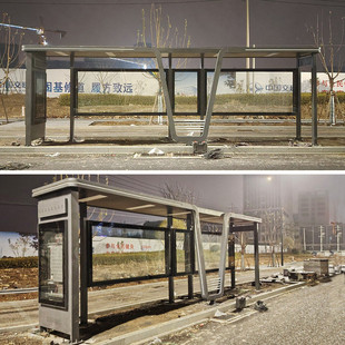 杭州智能候车亭亚克力站台滚动灯箱公交车站牌城乡不锈钢公交大屏
