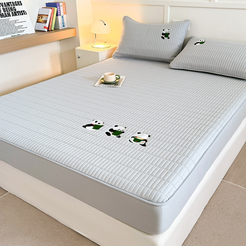 床笠单件刺绣床套罩棉床罩席梦思床垫磨毛保护罩防尘夹隔尿床单罩