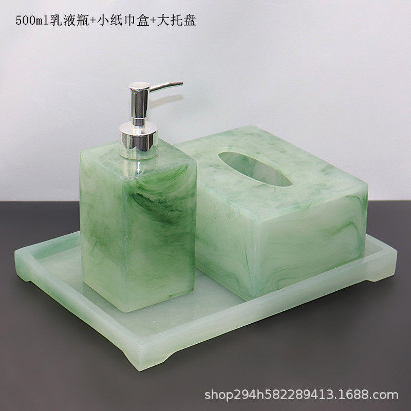 样板房浴室用品套装摆件卫生间纸巾盒棉签盒乳液分装瓶欧式套装