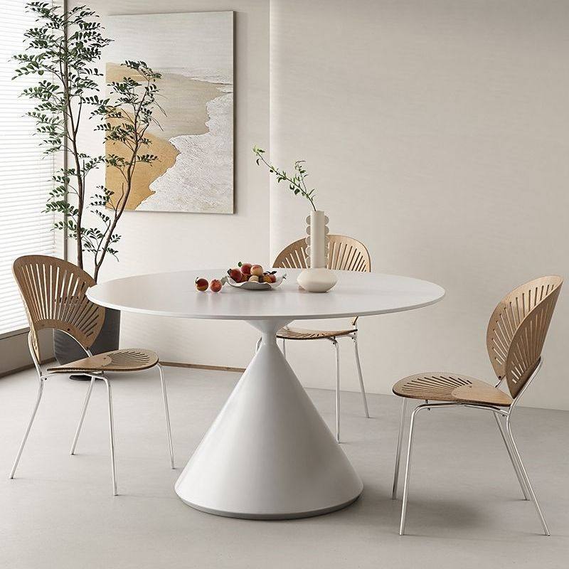 法式极简岩板圆餐桌小户型家居纯白岩板餐桌椅组合现代简约圆桌子,住宅家具,实木餐桌,淘宝优惠券,粉丝福利购,淘宝优惠卷