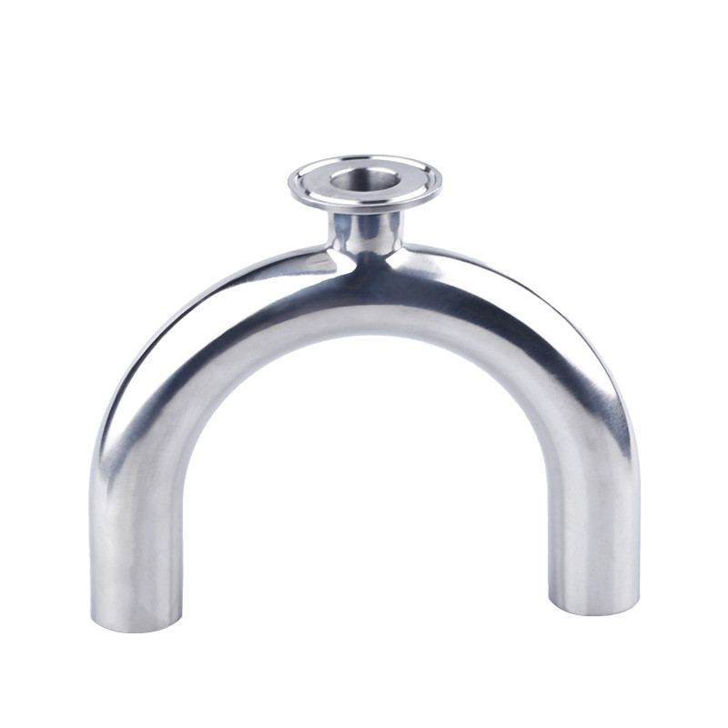 304不锈钢式u型三通卫生级180度快装三通51卡箍单卡u型卡盘接头38