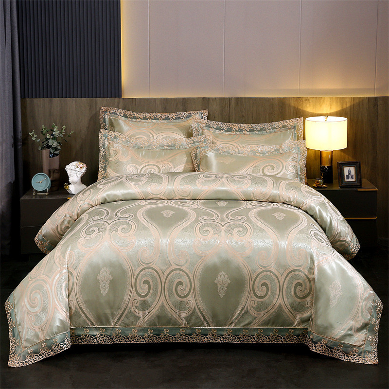 磨毛床上用品提花四件套高档欧式婚庆四件套天丝莫代尔全棉贡缎