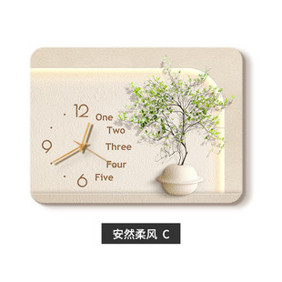 电表箱装饰画带钟表壁画遮挡时钟挂画奶油风多媒体盒弱电箱配电箱