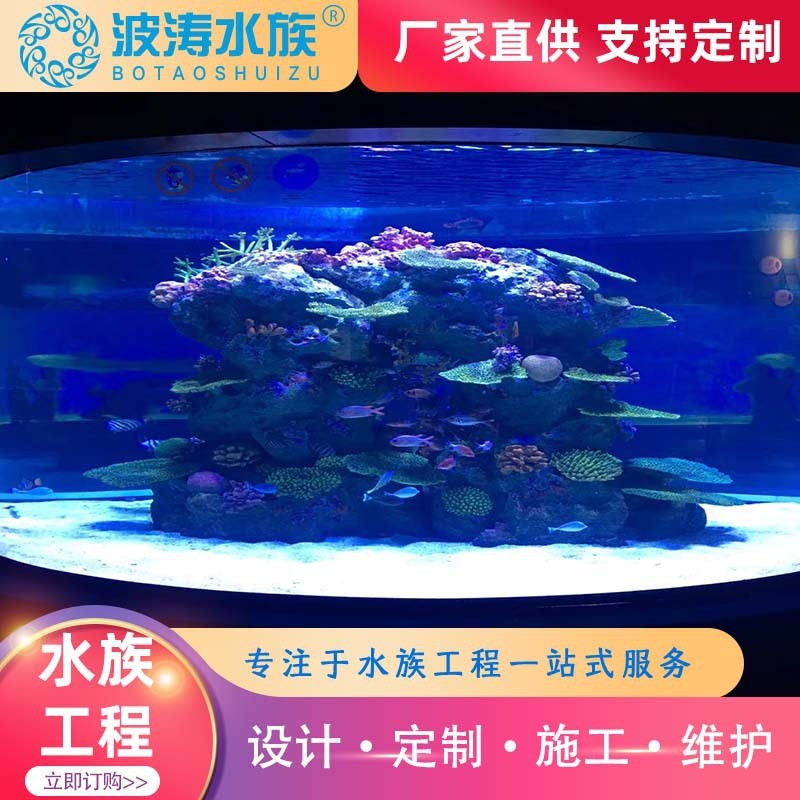 大型亚克力鱼缸海洋馆工程亚克力水族展览海水设计定做大型鱼缸