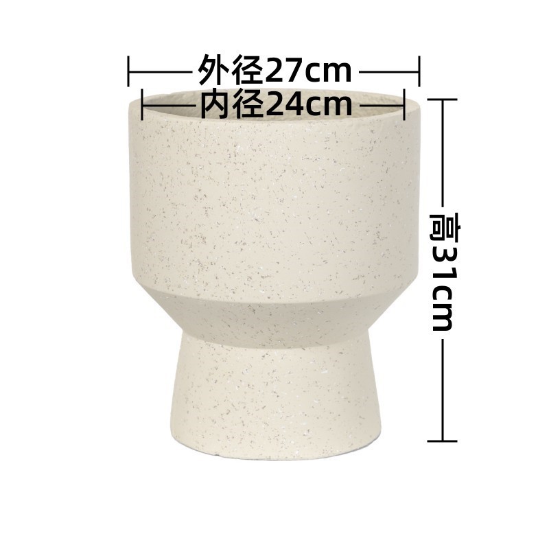 镁泥花盆北欧艺术客厅商场室内外绿植盆栽造型特大型号落地水泥盆