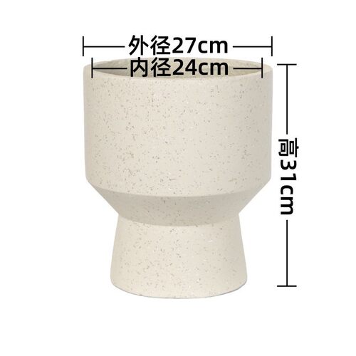 镁泥花盆客厅艺术北欧商场室内外落地造型特大型号绿植盆栽水泥盆