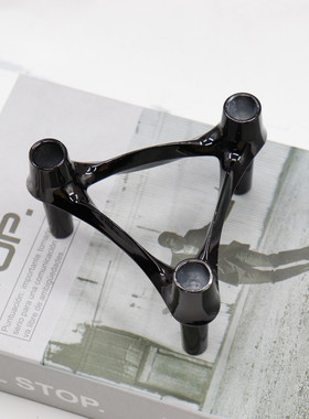 新中式创意三角烛台装饰摆件软装欧式家居样板间三角拼接烛台