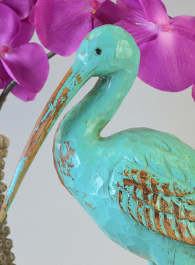 热销现代简约彩色树脂摆件水鸟创意办公室客厅样板房家居软装工艺