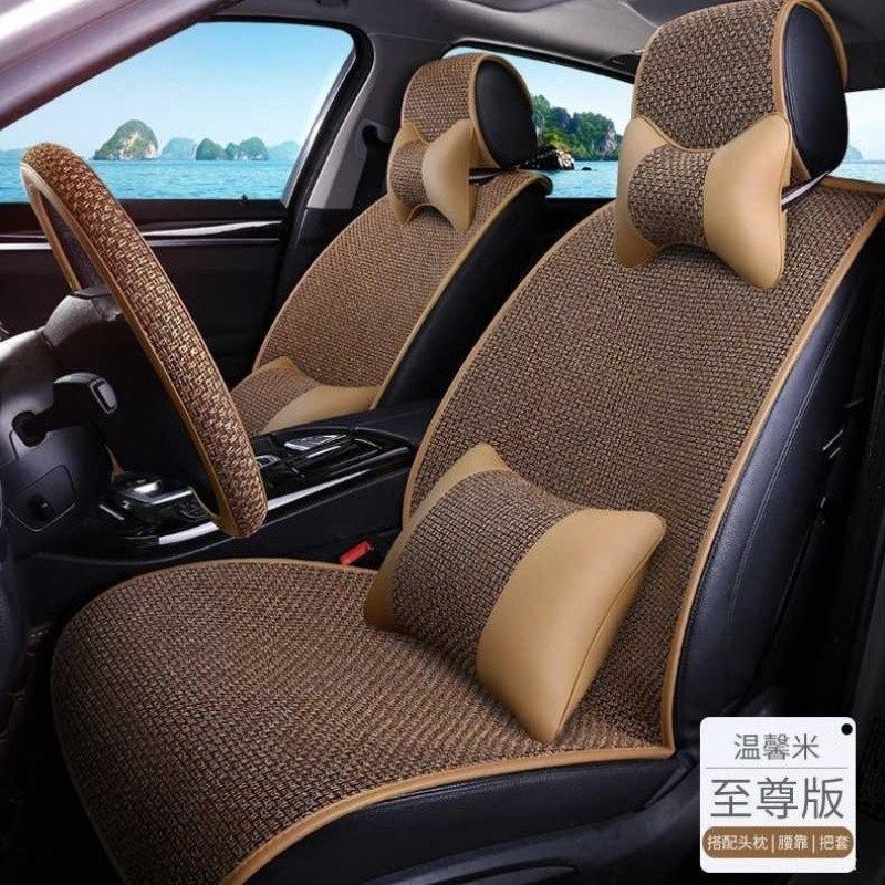 热销l5u汽车坐垫套四季通用半包粗麻轿车五座亚麻suv皮卡汽车坐垫