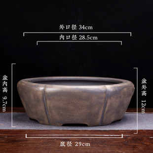 紫砂花盆兰花盆大口径阳台绿植法师种菜盆陶瓷精品园艺批发