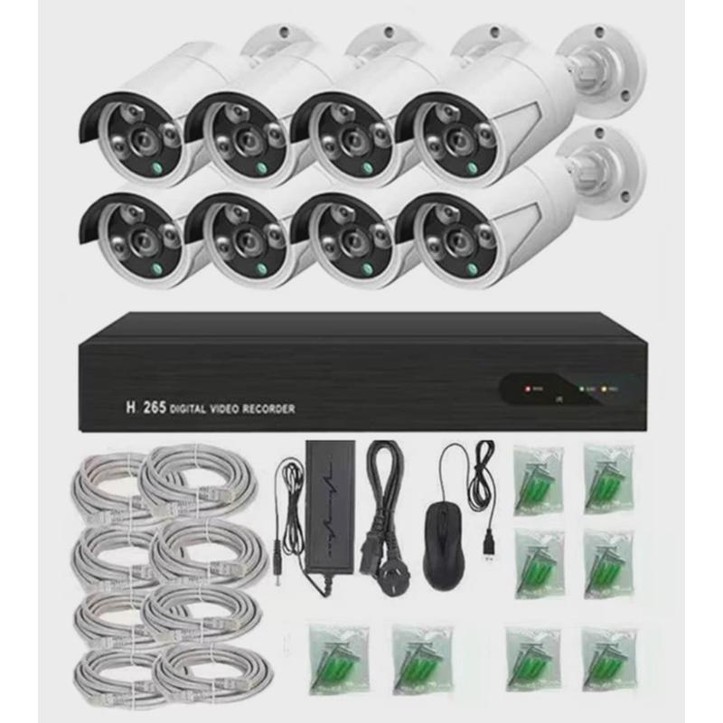 4/8路500万像素工厂家用商店poe监控套装防盗手机远程看家看店