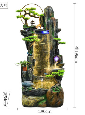 c！假山流水喷泉落地鱼池造景装饰办公室庭院客厅乔迁循环水