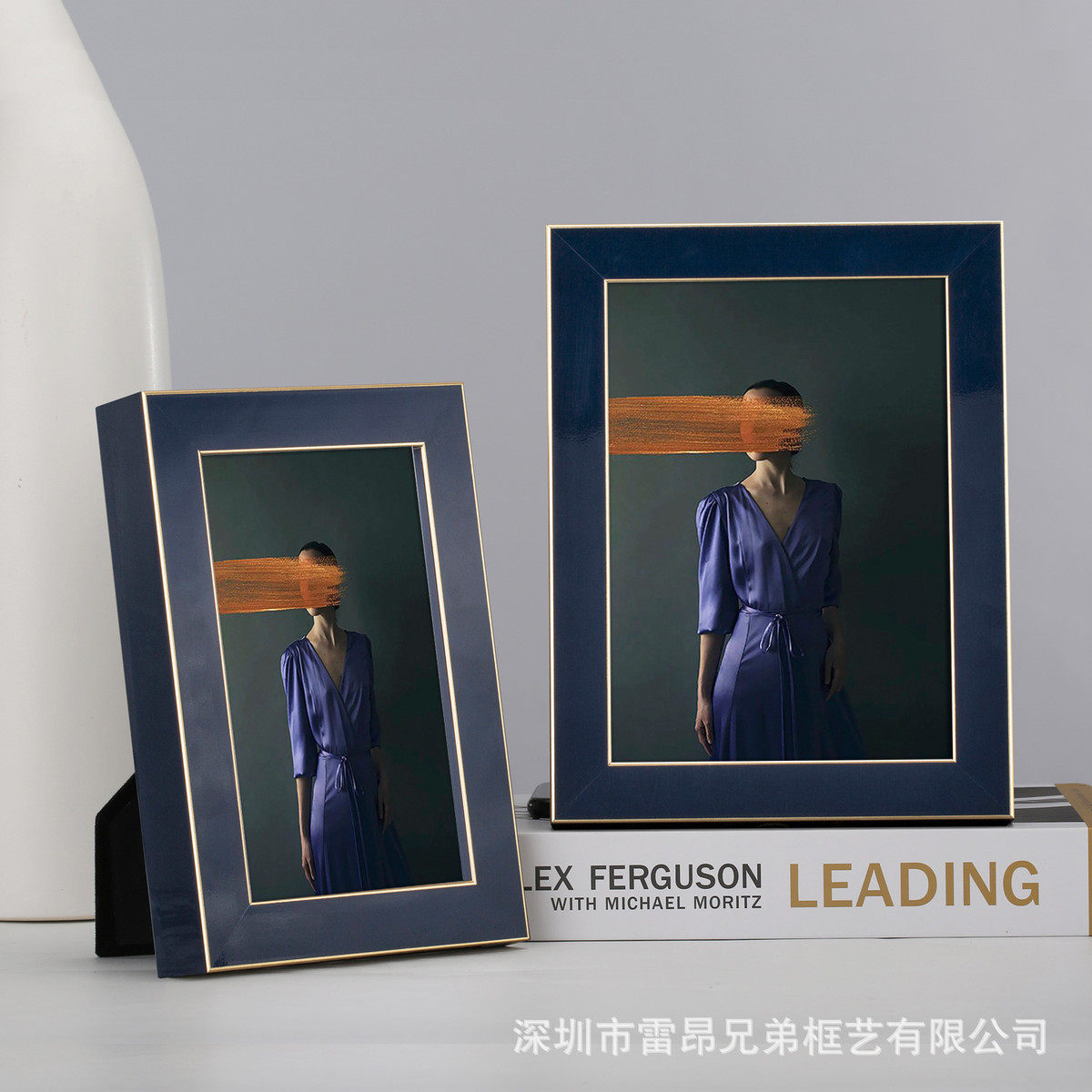 现代相框摆台轻奢装饰实木材质金色6寸7寸10寸组合桌面精致摆件