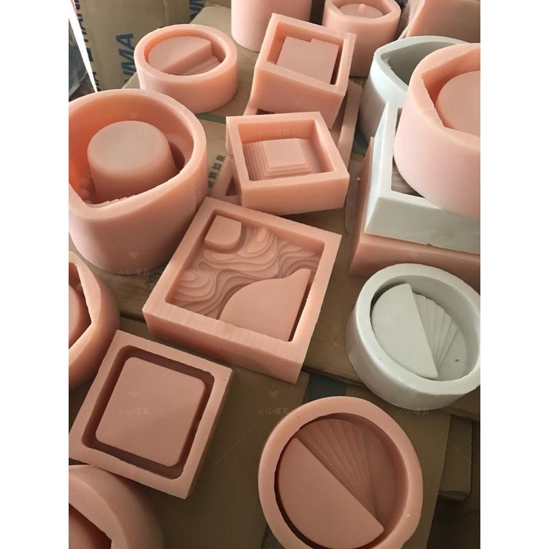 灰水泥笔筒笔架笔桌面收纳硅胶模具插置物创意混凝土北欧风磨具