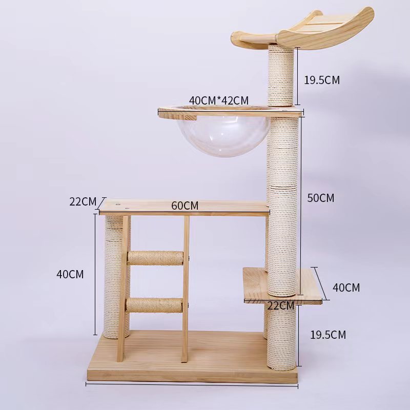 实木猫爬架大型跳台猫树一体木质猫架别墅太空舱多猫用猫窝