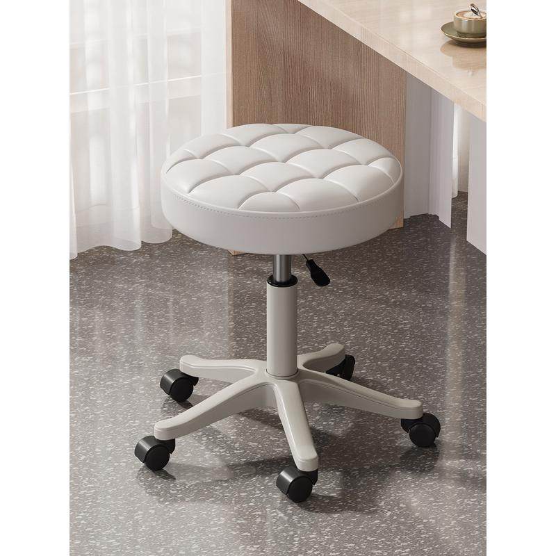 美容美发凳子滑轮新款理发店大工凳圆凳美容院发廊美甲升降旋转椅