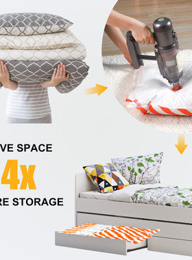 超大号真空压缩袋4材质装100x150cm尼龙个 橙色条纹图热销