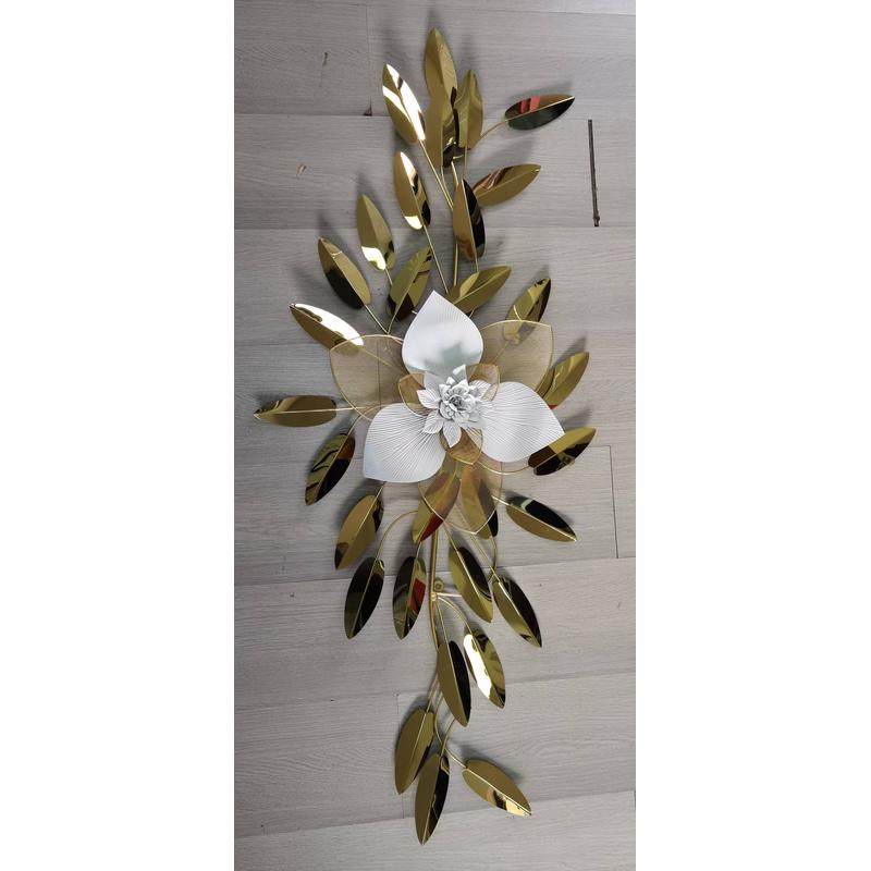 欧式会所挂饰铁艺金色壁挂装饰家居花朵挂件壁饰轻奢镂空壁挂