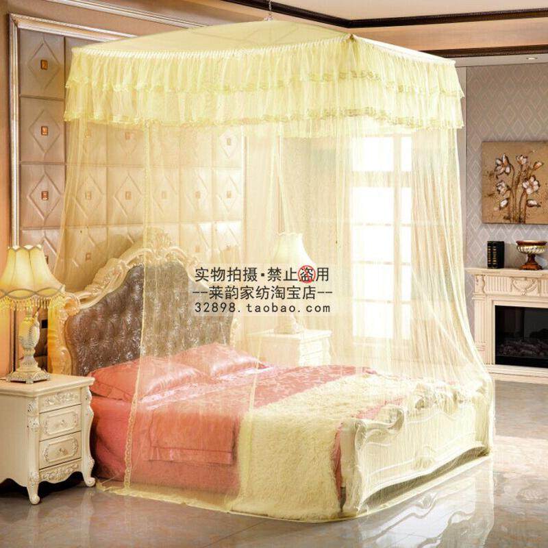5zv7批发罗伞帐吊顶蚊帐方顶圆顶公主宫廷方形吊伞式家用榻榻米床