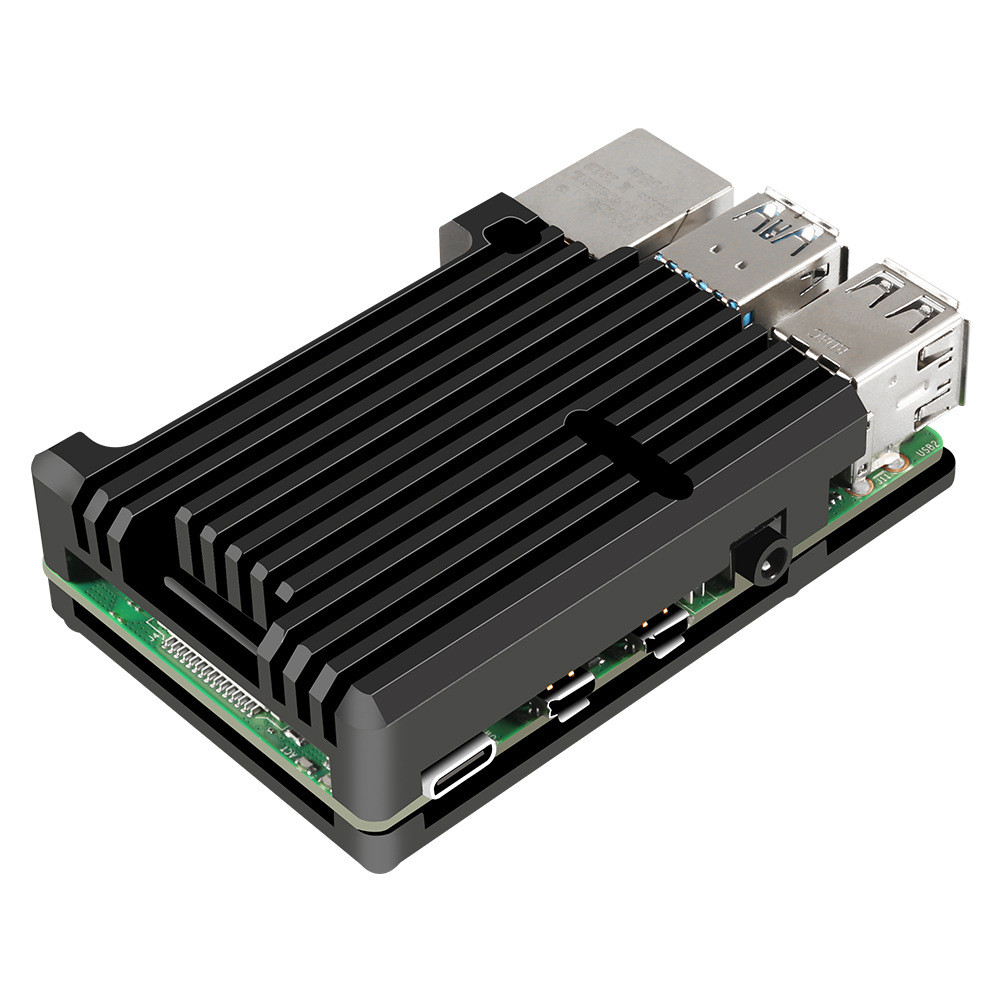 树莓派4B外壳Raspberrypi4代铝合金外壳兼容风扇树莓派外壳