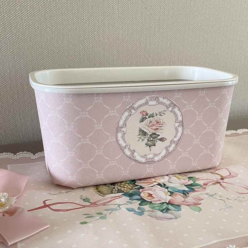 26x8壁挂挂篮浴室卫生间复古皮革挂式厨房衣帽间小号塑料收纳盒垃