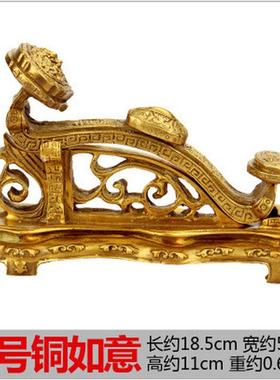全办公如意摆件铜制家居黄铜酒店店铺装饰工艺品礼品铜如意摆件
