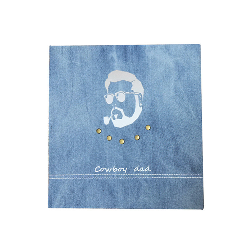 新款父亲节牛仔布面相框相册diy个性照片书牛仔风格影集饰品