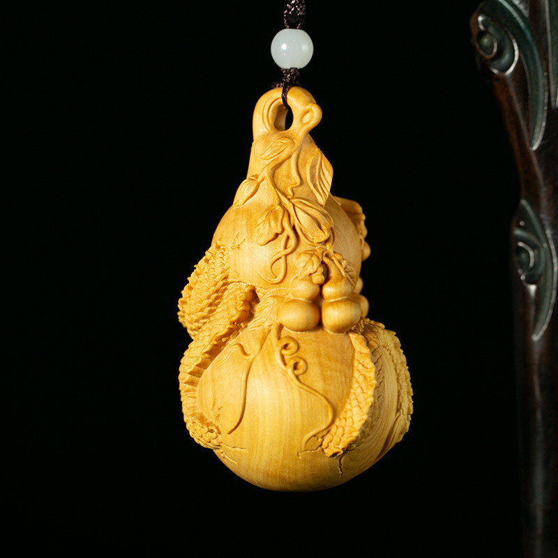 2o6x批发小叶黄杨木雕刻盘手把件龙葫芦文玩玩物件随身把玩手件车