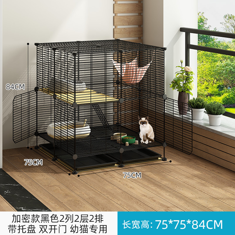 小型猫笼子家用室内猫咪用品猫笼双层带厕所一体两层宠物猫舍猫窝