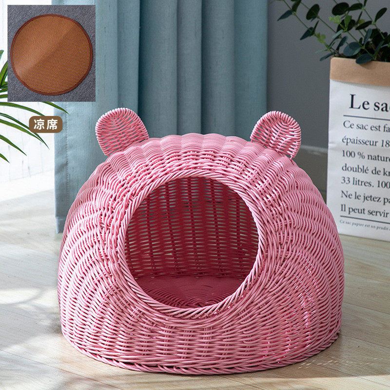 藤编猫窝四季通用半封闭式凉可水洗猫咪窝手工编织大型夏季透气窝,宠物/宠物食品及用品,猫笼子/猫别墅,淘宝优惠券,粉丝福利购,淘宝优惠卷