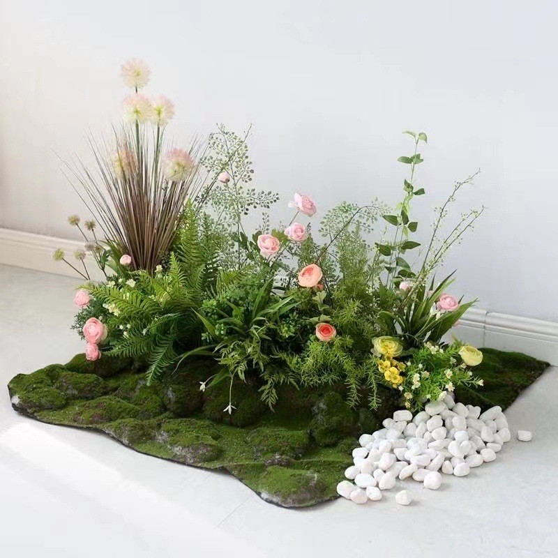 花艺造景套装餐厅隔断店面园景花卉布置墙角花槽花箱植物仿真绿植