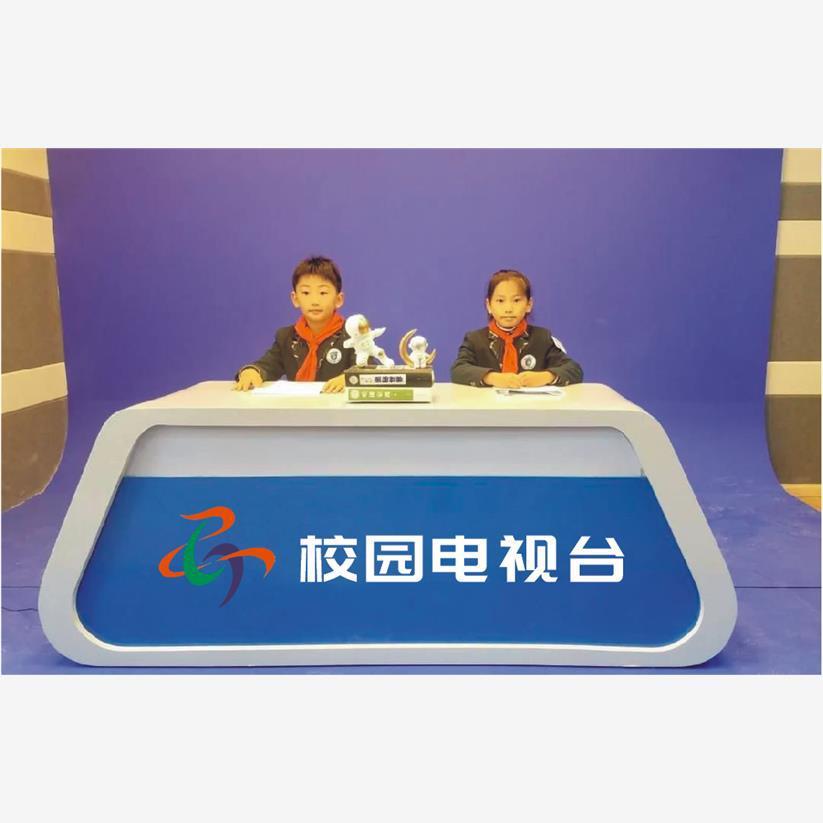 演播口才新闻儿童电视主播台播音桌台主持烤漆直播校园广播媒体桌