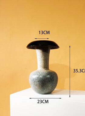 中古诧寂小众高级艺术民宿手工琉璃玻璃花器插花瓶样板房轻奢摆件