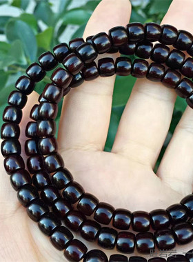 热销正宗精工磨直切珠6*7手工印度小叶紫檀老泥料高油密108颗男女