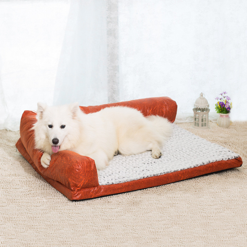 厂家批发大型狗窝宠物皮质毛绒宠物狗沙发金毛狗窝耐咬耐磨