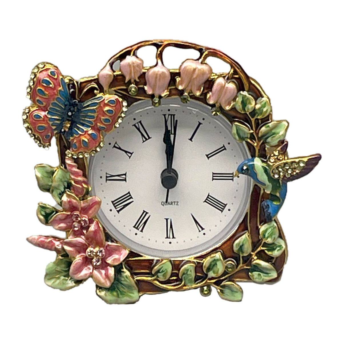 欧式书房时钟珐琅彩座钟简约钟表装饰品客厅样板间复古批发