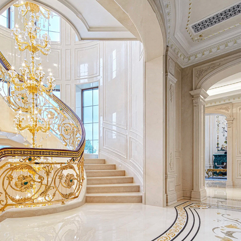 云浮莎安娜米黄大理踏步线条雕刻奖杯门套成品天然石纹板厂