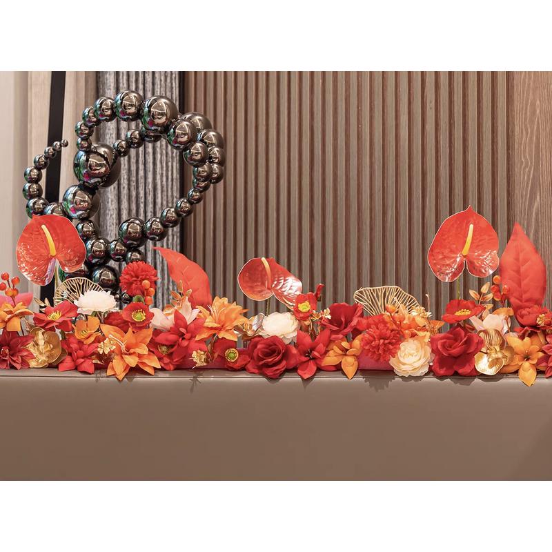 仿真花排卧室沙发床头婚房布置装饰花排摆花新房结婚婚庆假花花排