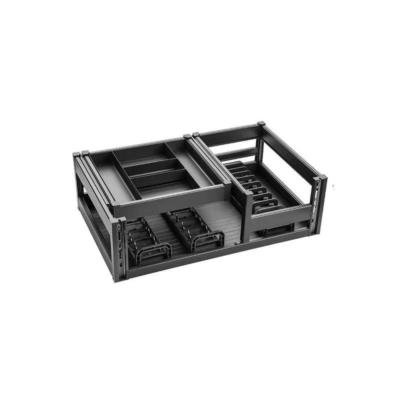 厨房橱柜拉篮三层铝合金抽中抽双层碗碟工具收纳拉篮抽屉式碗碟篮,家装主材,拉篮,淘宝优惠券,粉丝福利购,淘宝优惠卷