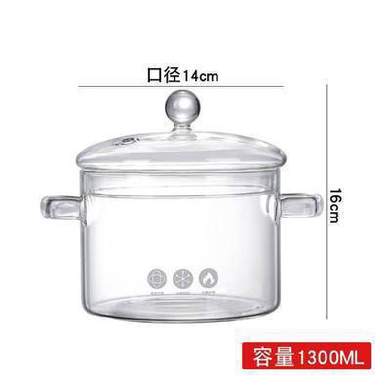 高硼硅玻璃煲透明玻璃炖锅把手汤锅煲汤双家用带盖电陶加热煮面锅
