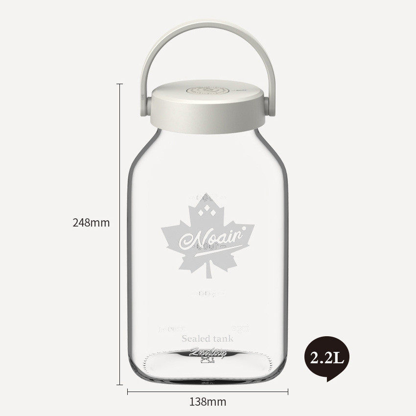 六齐家居诺亚玻璃密封储量罐2.2L透明自动排气泡酒瓶苏打玻璃罐,家居饰品,储物罐,淘宝优惠券,粉丝福利购,淘宝优惠卷